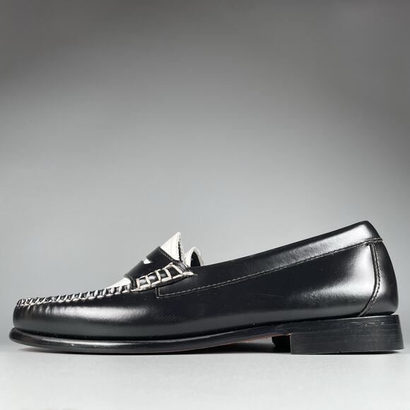 G.H. Bass Weejuns Whitney Women’s Size 8.5 M Black White Slip On Penny Loafers - Picture 1 of 9